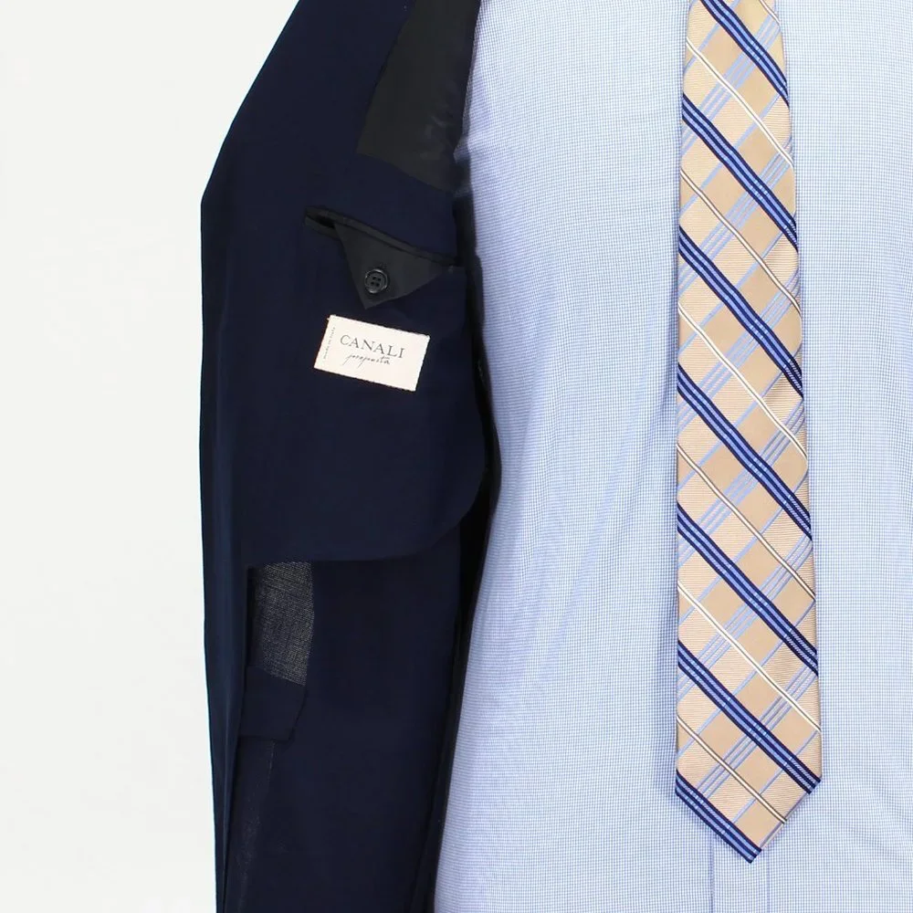 Canali 42L Navy Solid 3-Button Sport Coat Blazer Jacket V631